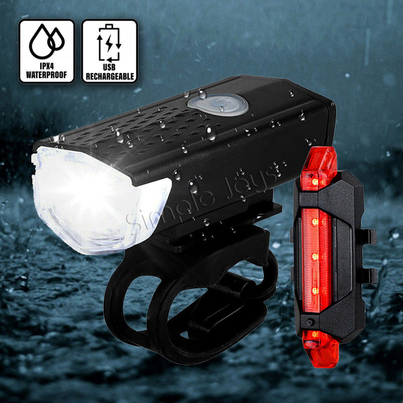 Bicycle Light Front And Rear Bike Accessories Rechargeable By USB