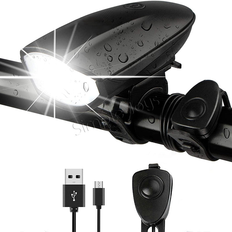 Bicycle Light Front With Horn Rechargeable By USB