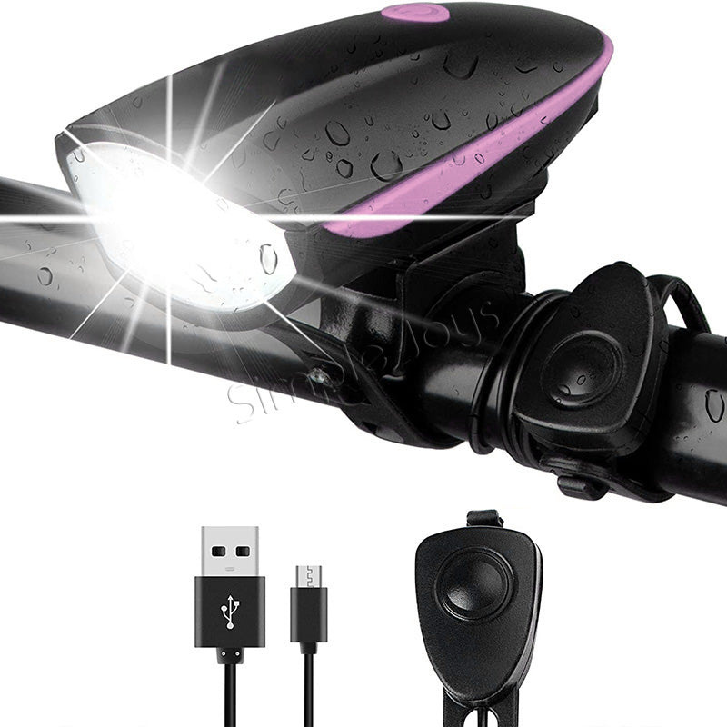 Bicycle Light Front With Horn Rechargeable By USB