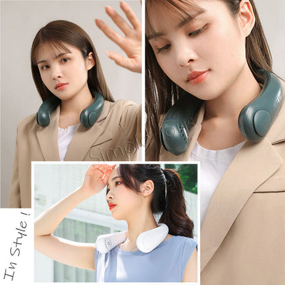 Bladeless Hanging Neck Fan USB Rechargeable Battery Lightweight Headphone Style Low Noise Cooling Device