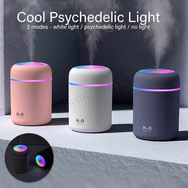 300ml Portable Mini Air Humidifier USB Diffuser Purifier Car Humidifier With LED Night Light