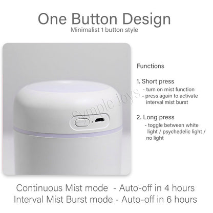 300ml Portable Mini Air Humidifier USB Diffuser Purifier Car Humidifier With LED Night Light