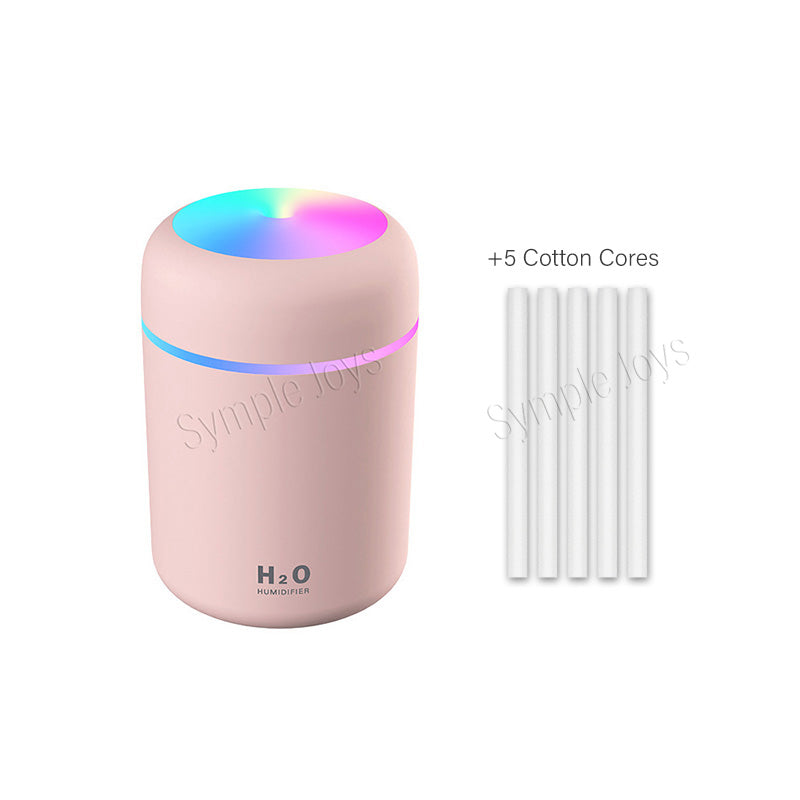 300ml Portable Mini Air Humidifier USB Diffuser Purifier Car Humidifier With LED Night Light