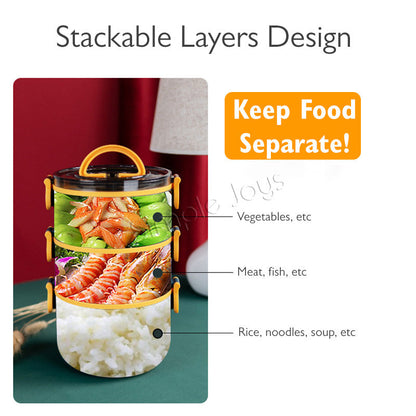 Multi Layer Lunch Box Tingkat Stackable Portable Bento Food Jar