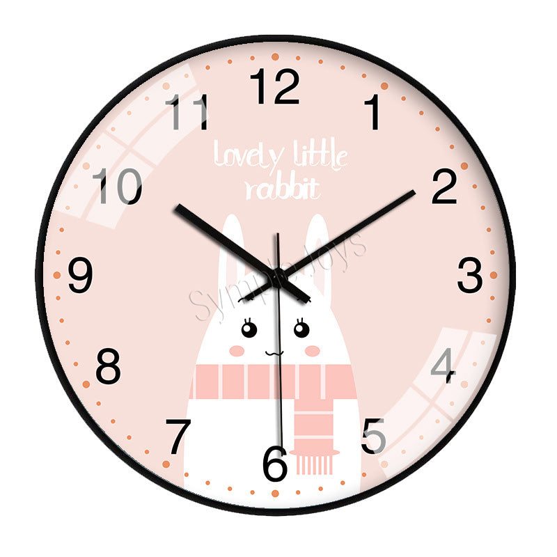 Cute Cartoon Wall Clock Silent Quartz Movement 30cm Round