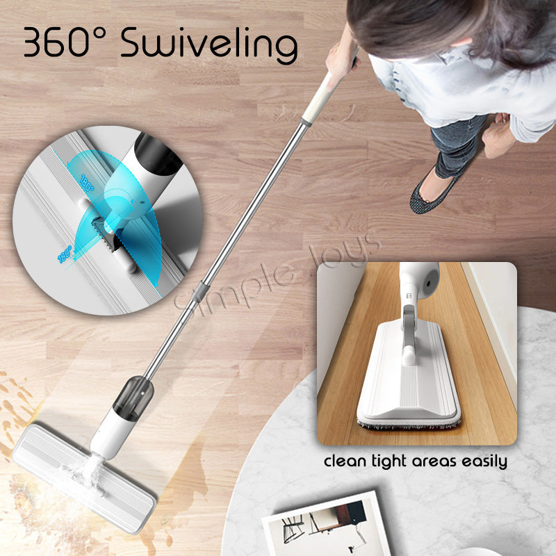 Spray Mop With Large Pad For Wet Dry Floor 360 Degree Swivel