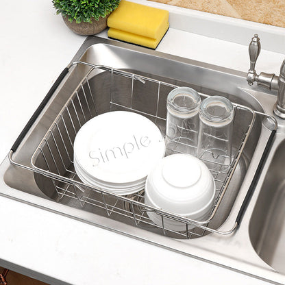 Dish Drying Rack Expandable Over the Sink Or On Counter Drainer Basket