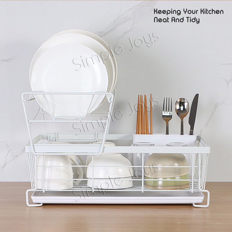 Nordic Dish Drying Rack with Removable Tray Drainer For Kitchen Countertop