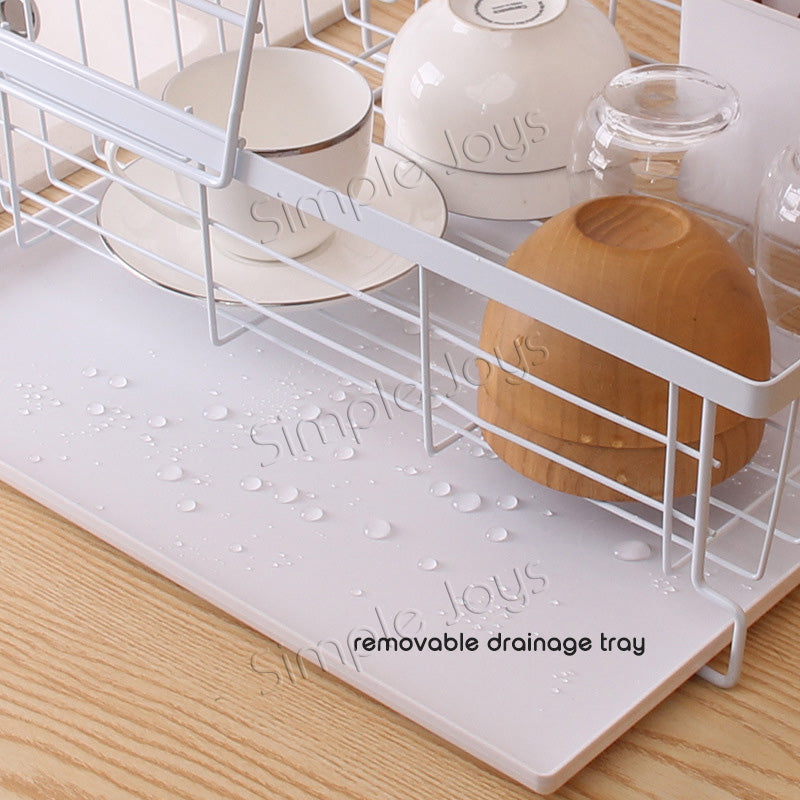 Nordic Dish Drying Rack with Removable Tray Drainer For Kitchen Countertop