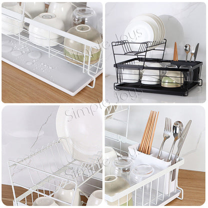 Nordic Dish Drying Rack with Removable Tray Drainer For Kitchen Countertop