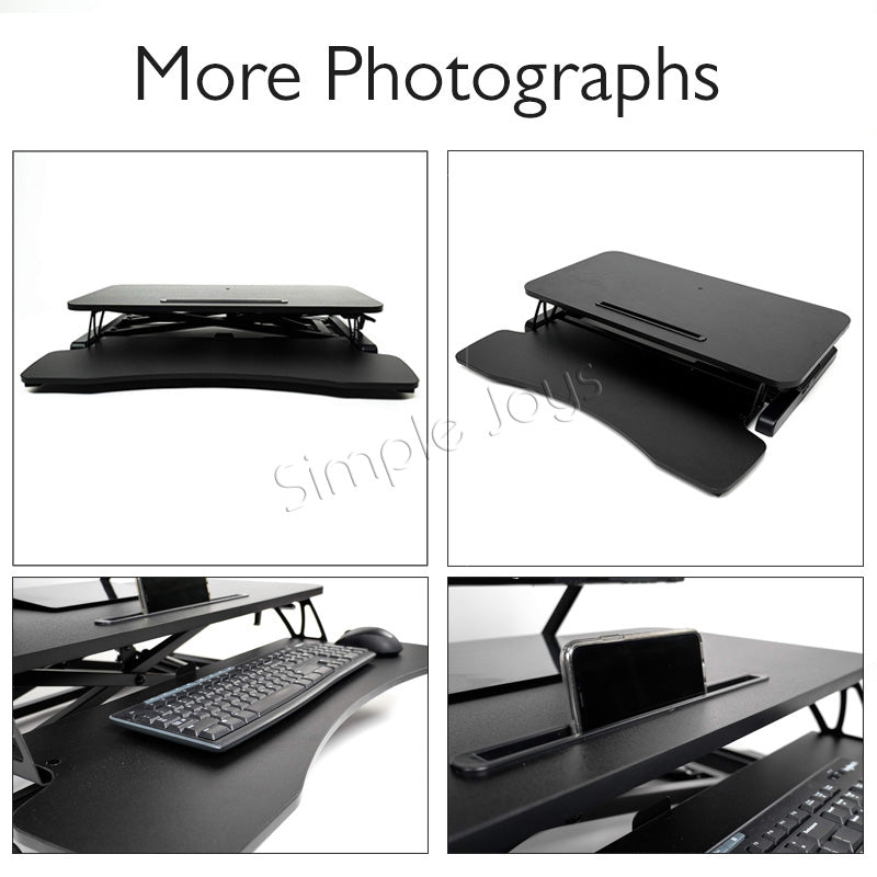 Stand Up Desk Riser Standing Converter Dual Monitor and Laptop Table With Adjustable Height