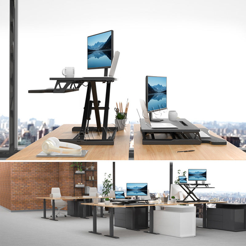 Stand Up Desk Riser Standing Converter Dual Monitor and Laptop Table With Adjustable Height