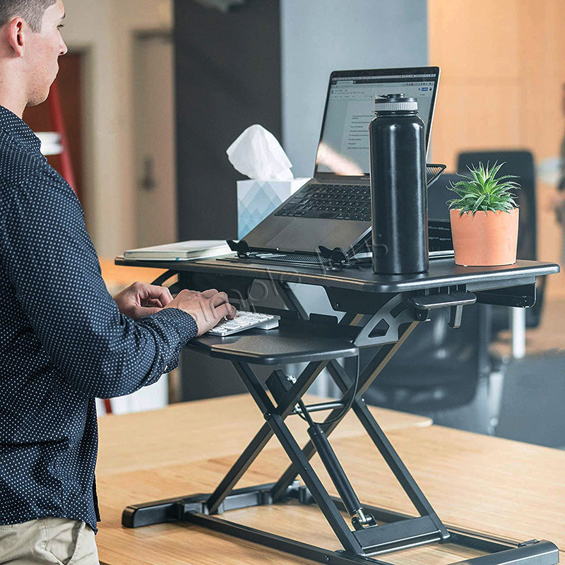 Stand Up Desk Riser Standing Converter Dual Monitor and Laptop Table With Adjustable Height