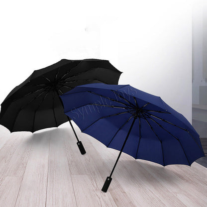 12 Ribs Automatic Umbrella Super Windproof Large Umbrella Auto Open Close Excellent Water Repellency