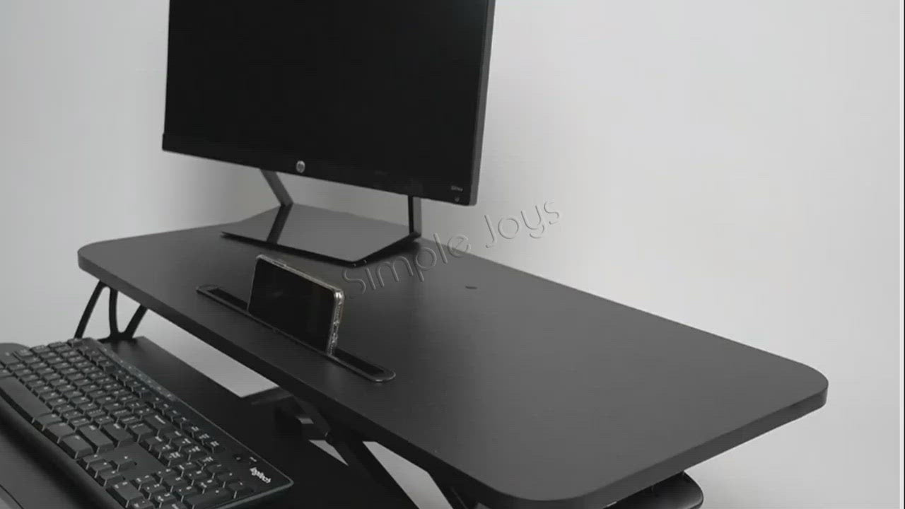 Stand Up Desk Riser Standing Converter Dual Monitor and Laptop Table With Adjustable Height